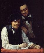 Franz Xaver Winterhalter Self Portrait of the Artist with his Brother, Hermann Spain oil painting reproduction